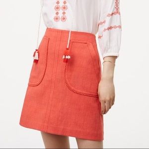 NWOT LOFT Pom Pom Pocket Shift Skirt Sz 10